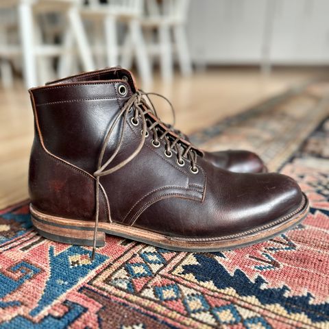 Photo by cordoman on April 5, 2024 of the Viberg Service Boot in Horween Brown Wooly.