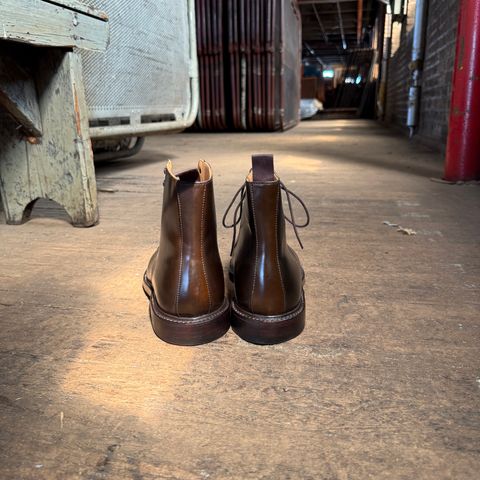 Photo by cordoman on October 15, 2024 of the Crockett & Jones Harlech in Horween Dark Cognac Shell Cordovan.