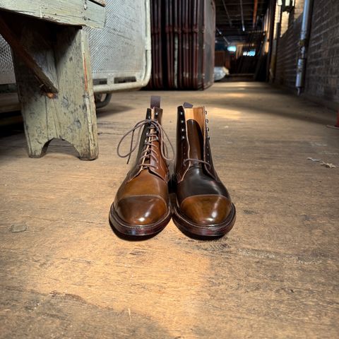 Photo by cordoman on October 15, 2024 of the Crockett & Jones Harlech in Horween Dark Cognac Shell Cordovan.