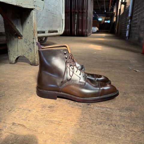Photo by cordoman on October 15, 2024 of the Crockett & Jones Harlech in Horween Dark Cognac Shell Cordovan.