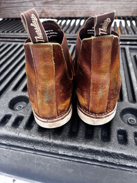 Photo by tinytopey on January 3, 2026 of the Thursday General Purpose Chelsea in Safari Waxed Roughout.