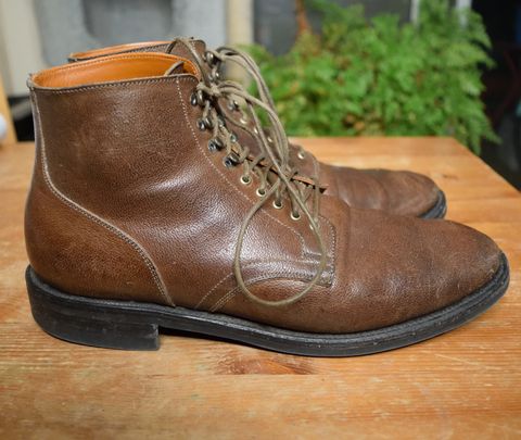 Photo by madeofbirds on January 5, 2023 of the Viberg Service Boot in Maryam Brown Washed Camel.