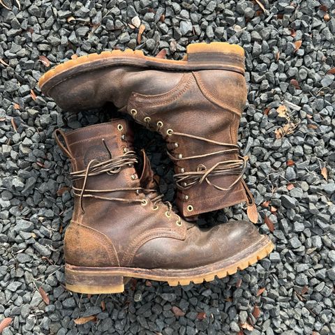 Photo by traceycortez on November 3, 2024 of the Frank's Boots Ground Pounder in Horween Natural Waxed Flesh.
