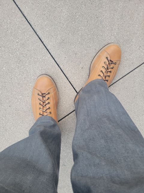 Photo by sacerdos9287 on November 6, 2023 of the Onderhoud LCV02 Monkey Boot in Horween Natural Pioneer Reindeer.