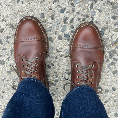 Photo by RemyTwotimes on March 22, 2025 of the Viberg Service Boot BCT in Horween Brown Chromexcel.