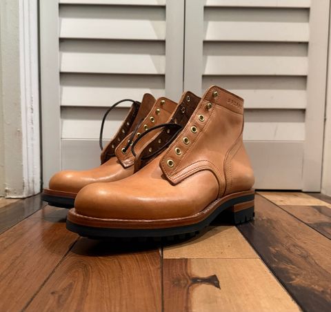 Photo by dosx on July 22, 2026 of the Bordon Tukano Boots in Wickett & Craig Natural Veg Tan.