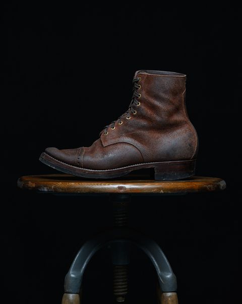 Photo by ahuebner on April 1, 2025 of the WM1978 Garrison Boot in C.F. Stead Amber Brown Waxed Rappelo Calf Roughout.