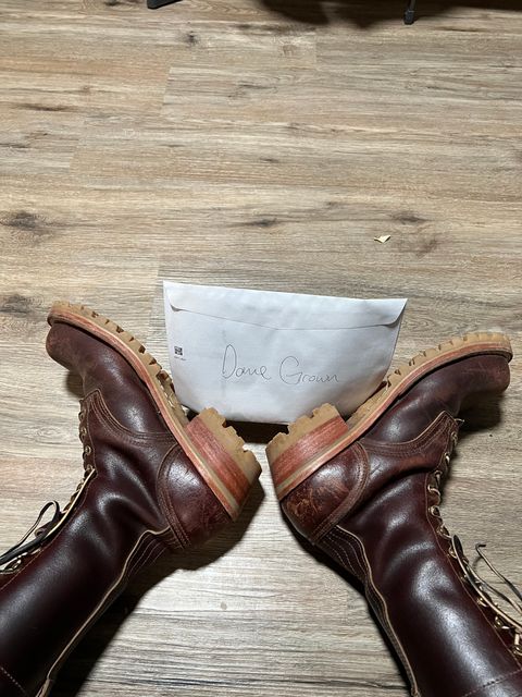 Photo by Bigcountrybonsai on November 5, 2023 of the Nicks MTO in Horween Tan Waxed Flesh.