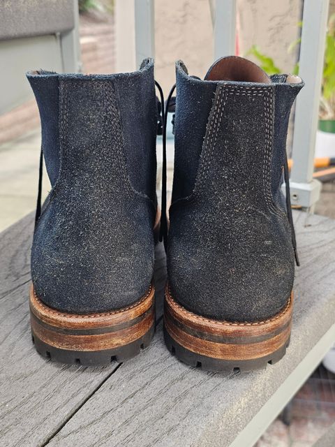 Photo by basboy on February 3, 2024 of the Oak Street Bootmakers Field Boot in Horween Natural Indigo Chromexcel Roughout.