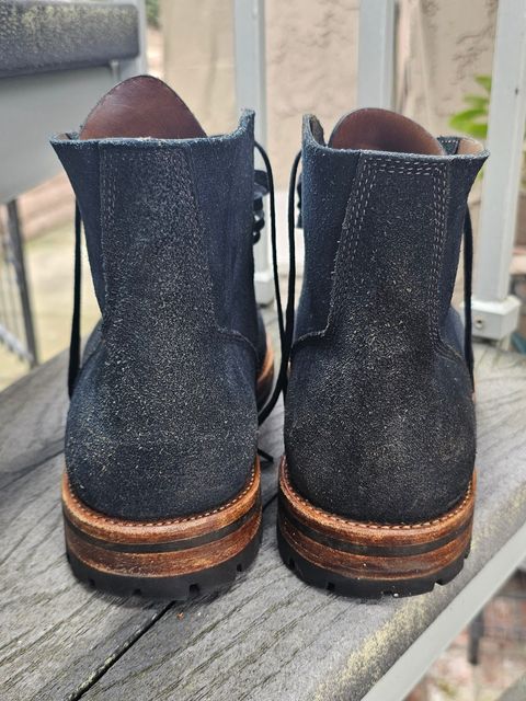 Photo by basboy on April 5, 2024 of the Oak Street Bootmakers Field Boot in Horween Natural Indigo Chromexcel Roughout.