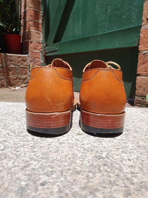 Photo by jasonissm on January 2, 2024 of the Onderhoud LVL01 Derby Boot in Tochigi Oil Vachetta #1 Light Brown.