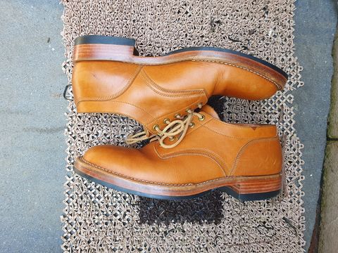 Photo by jasonissm on January 2, 2024 of the Onderhoud LVL01 Derby Boot in Tochigi Oil Vachetta #1 Light Brown.
