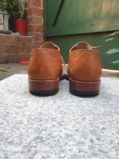 Photo by jasonissm on March 4, 2024 of the Onderhoud LVL01 Derby Boot in Tochigi Oil Vachetta #1 Light Brown.