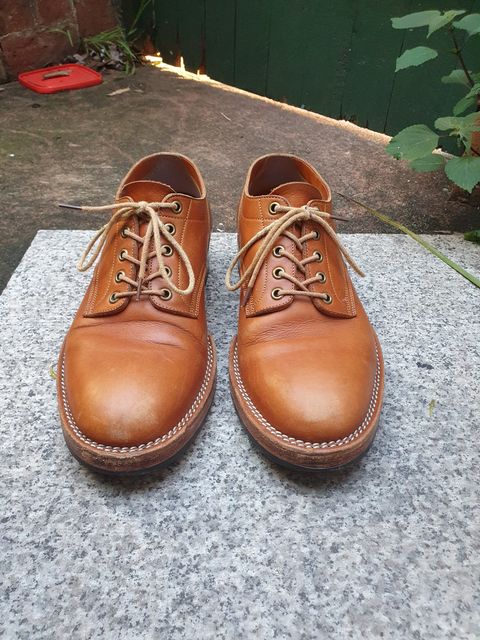 Photo by jasonissm on March 4, 2024 of the Onderhoud LVL01 Derby Boot in Tochigi Oil Vachetta #1 Light Brown.