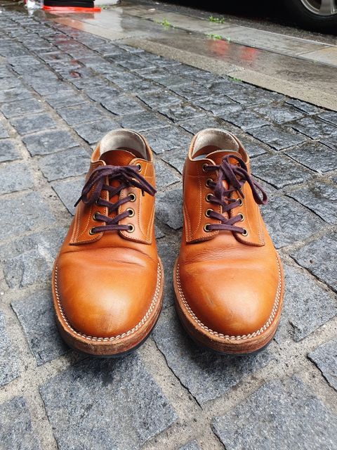Photo by jasonissm on April 3, 2024 of the Onderhoud LVL01 Derby Boot in Tochigi Oil Vachetta #1 Light Brown.