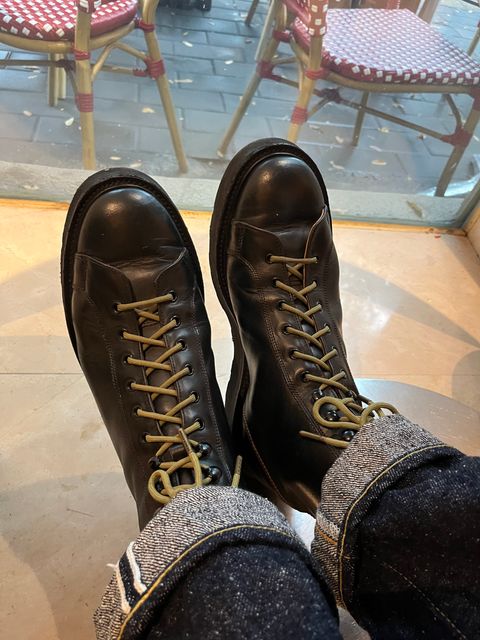 Photo by mr_spud on October 8, 2025 of the Tricker's Ethan Monkey Boot in Horween Black Chromexcel.