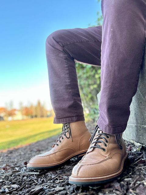 Photo by Wes on November 1, 2022 of the Grant Stone Ottawa Boot in Incas Natural Kangaroo.