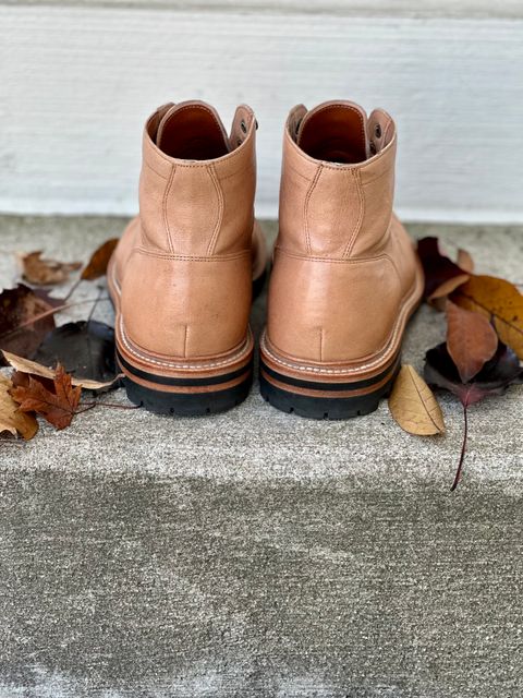 Photo by Wes on November 1, 2022 of the Grant Stone Ottawa Boot in Incas Natural Kangaroo.