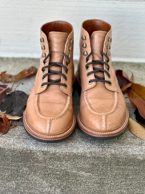 Photo by Wes on November 1, 2022 of the Grant Stone Ottawa Boot in Incas Natural Kangaroo.