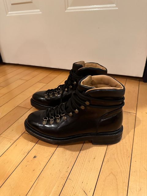 Photo by waltyboy on January 6, 2024 of the Meermin Hiking Boot in D'Annonay Black Calf.