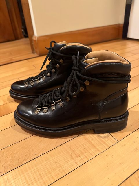 Photo by waltyboy on February 6, 2024 of the Meermin Hiking Boot in D'Annonay Black Calf.