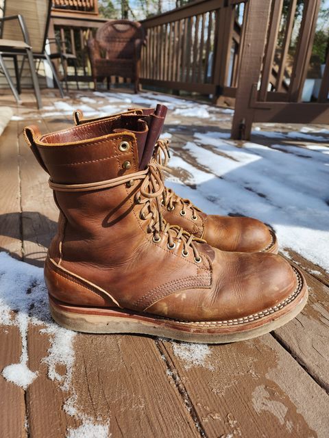 Photo by ba_knows on March 1, 2023 of the Nicks Traveler in Horween Orange Predator.