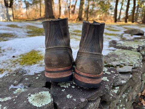 Photo by thewampus on February 1, 2025 of the Nicks MTO in Horween Steel Predator.