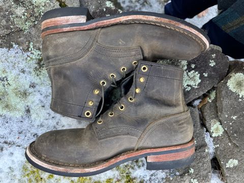 Photo by thewampus on February 1, 2025 of the Nicks MTO in Horween Steel Predator.