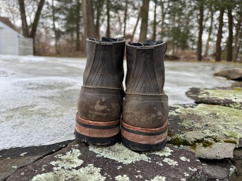 Photo by thewampus on March 1, 2025 of the Nicks MTO in Horween Steel Predator.