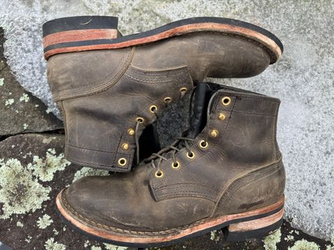 Photo by thewampus on March 1, 2025 of the Nicks MTO in Horween Steel Predator.