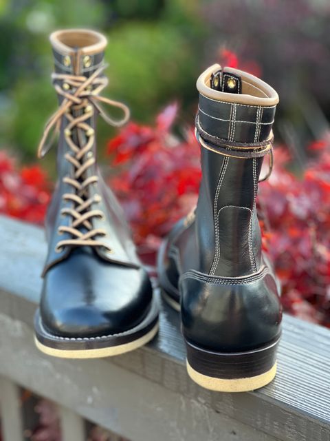 Photo by lakestitch on October 1, 2023 of the Role Club Underdogs in Hand-finished Overdyed Black.