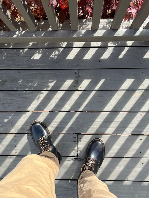 Photo by lakestitch on October 1, 2023 of the Role Club Underdogs in Hand-finished Overdyed Black.