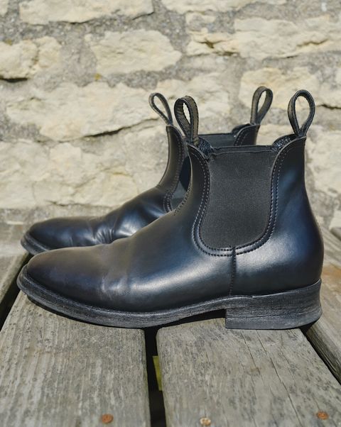 Photo by cuffcheckdenim on March 31, 2026 of the Thursday Journeyman in Shinki Black Shell Cordovan.