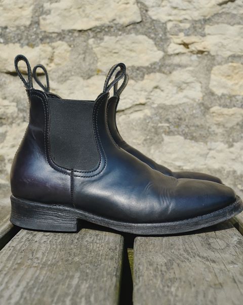 Photo by cuffcheckdenim on March 31, 2026 of the Thursday Journeyman in Shinki Black Shell Cordovan.