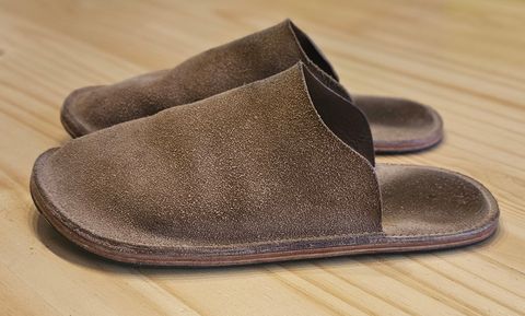 Photo by joeldelassus on April 3, 2025 of the DELASSUS LEATHER HOUSE MULE in Horween Natural Chromexcel Roughout.