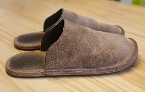 Photo by joeldelassus on April 3, 2025 of the DELASSUS LEATHER HOUSE MULE in Horween Natural Chromexcel Roughout.