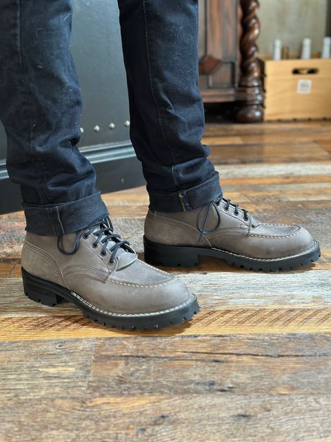 Photo by colehamilton on November 3, 2023 of the Nicks Moc Toe in Horween Steel Predator.