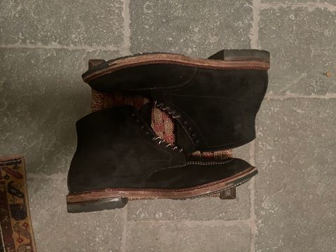 Photo by rufio on February 6, 2023 of the Alden Indy Boot in Horween Earth Chamois Roughout.