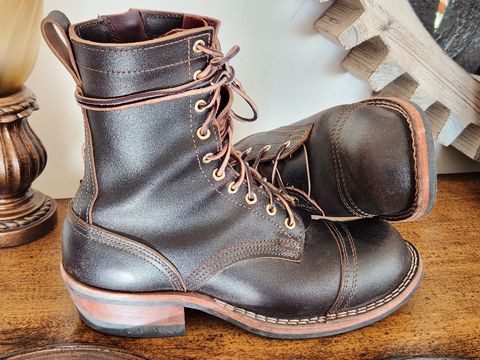 Photo by kevinyarrington on February 5, 2024 of the Nicks Patrol Boot in Horween Brown Waxed Flesh.