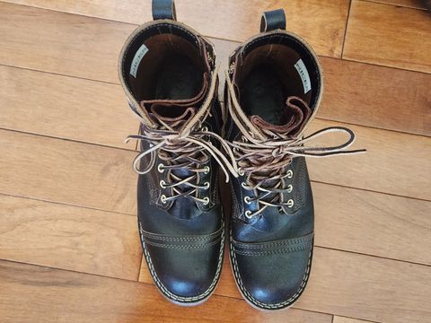 Photo by kevinyarrington on April 5, 2024 of the Nicks Patrol Boot in Horween Brown Waxed Flesh.