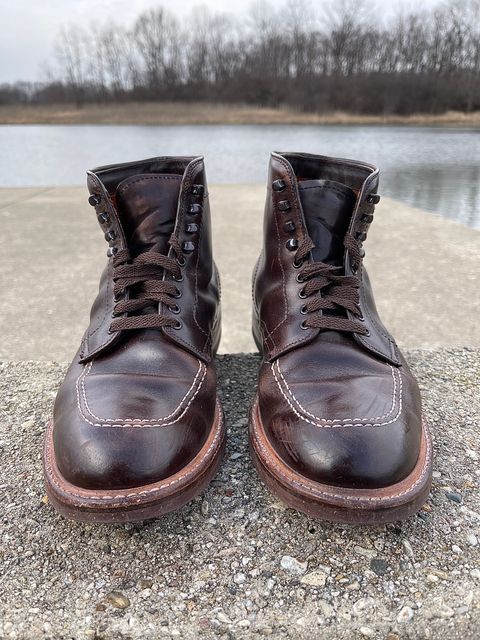 Photo by ThisIsFrankLucas on March 5, 2023 of the Alden Indy Boot in Horween Brown Chromexcel.