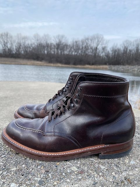 Photo by ThisIsFrankLucas on March 5, 2023 of the Alden Indy Boot in Horween Brown Chromexcel.
