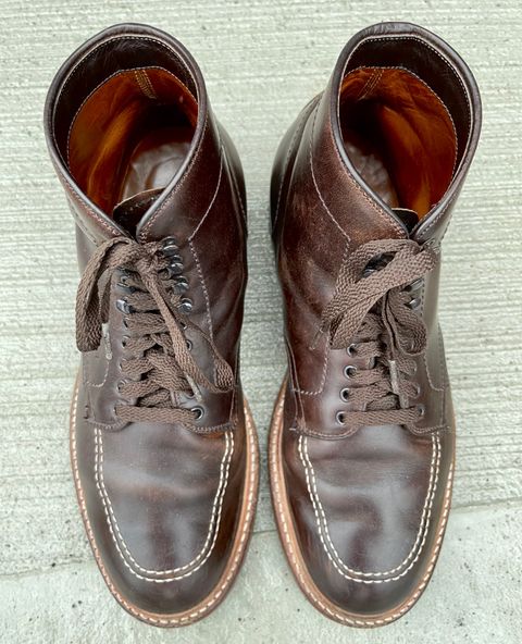 Photo by ThisIsFrankLucas on April 5, 2023 of the Alden Indy Boot in Horween Brown Chromexcel.