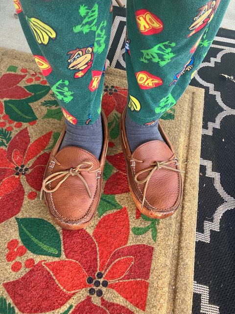Photo by jbyer111 on January 11, 2026 of the Town View Ole Maine Comfort Classic Double Sole Moccasin in Unknown Top Grain Bullhide & Unknown Deerskin Lining.