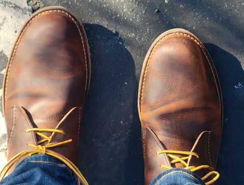 Photo by Dodgers78 on November 13, 2022 of the Red Wing Weekender Chukka in Unlisted Leather.