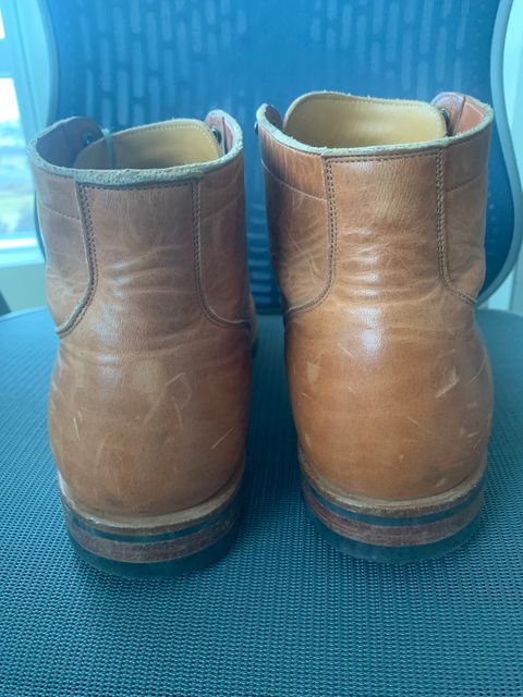 Photo by canary on January 5, 2023 of the Viberg Service Boot BCT in Horween Natural Dublin.