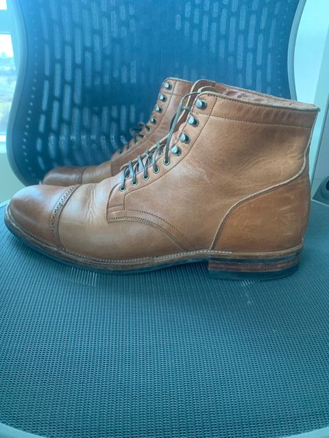Photo by canary on January 5, 2023 of the Viberg Service Boot BCT in Horween Natural Dublin.