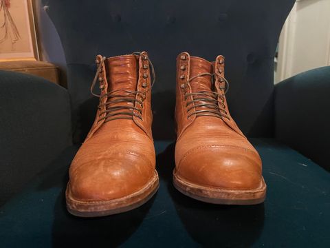 Photo by canary on February 6, 2023 of the Viberg Service Boot BCT in Horween Natural Dublin.