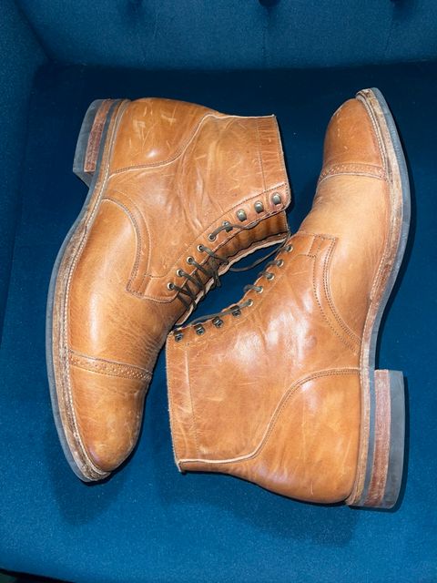Photo by canary on March 5, 2023 of the Viberg Service Boot BCT in Horween Natural Dublin.
