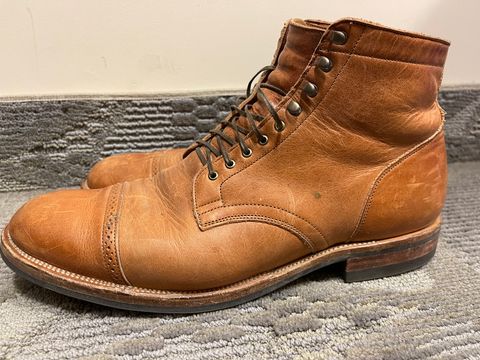 Photo by canary on April 4, 2023 of the Viberg Service Boot BCT in Horween Natural Dublin.